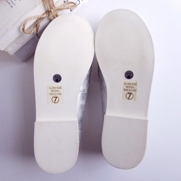 Metallic Silver Penny Loafers - Picture 8 of 8